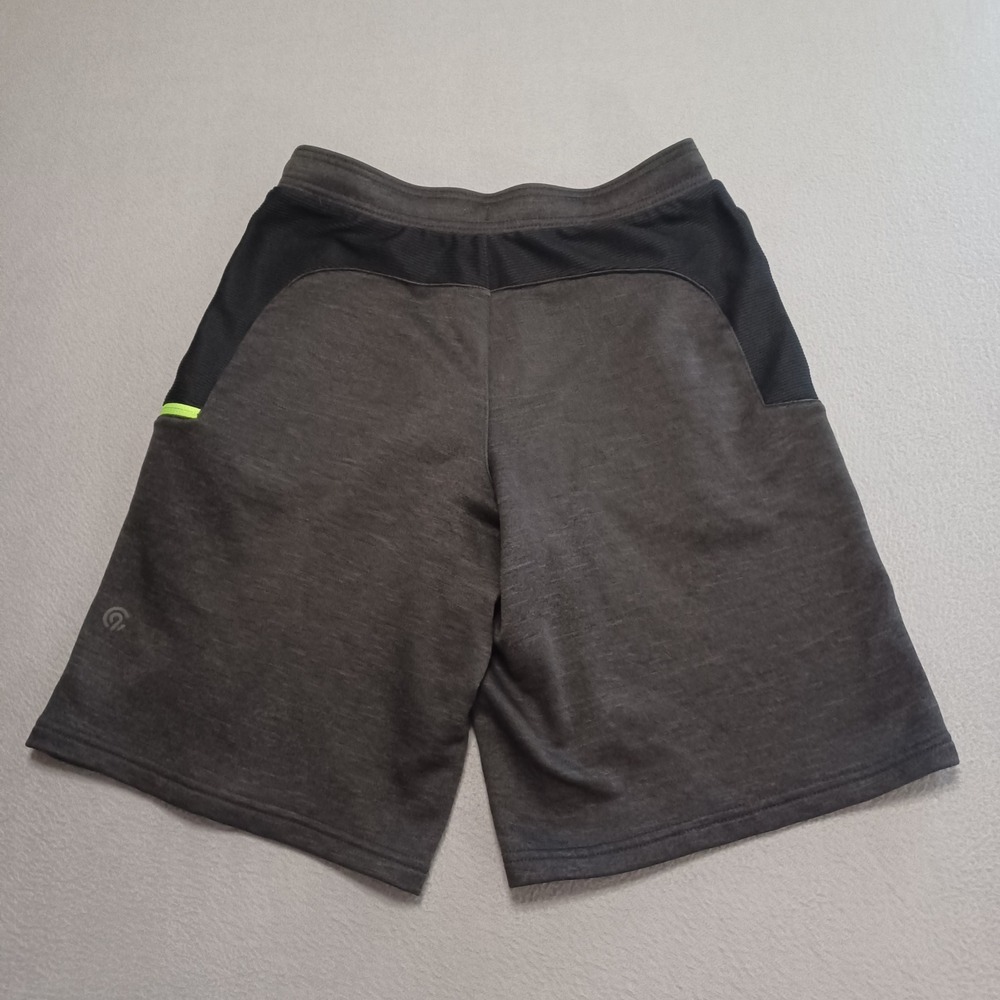 Champion C9 Athletic Shorts Boys L 12-14 Gray Heather Neon Green Mesh Gym Active